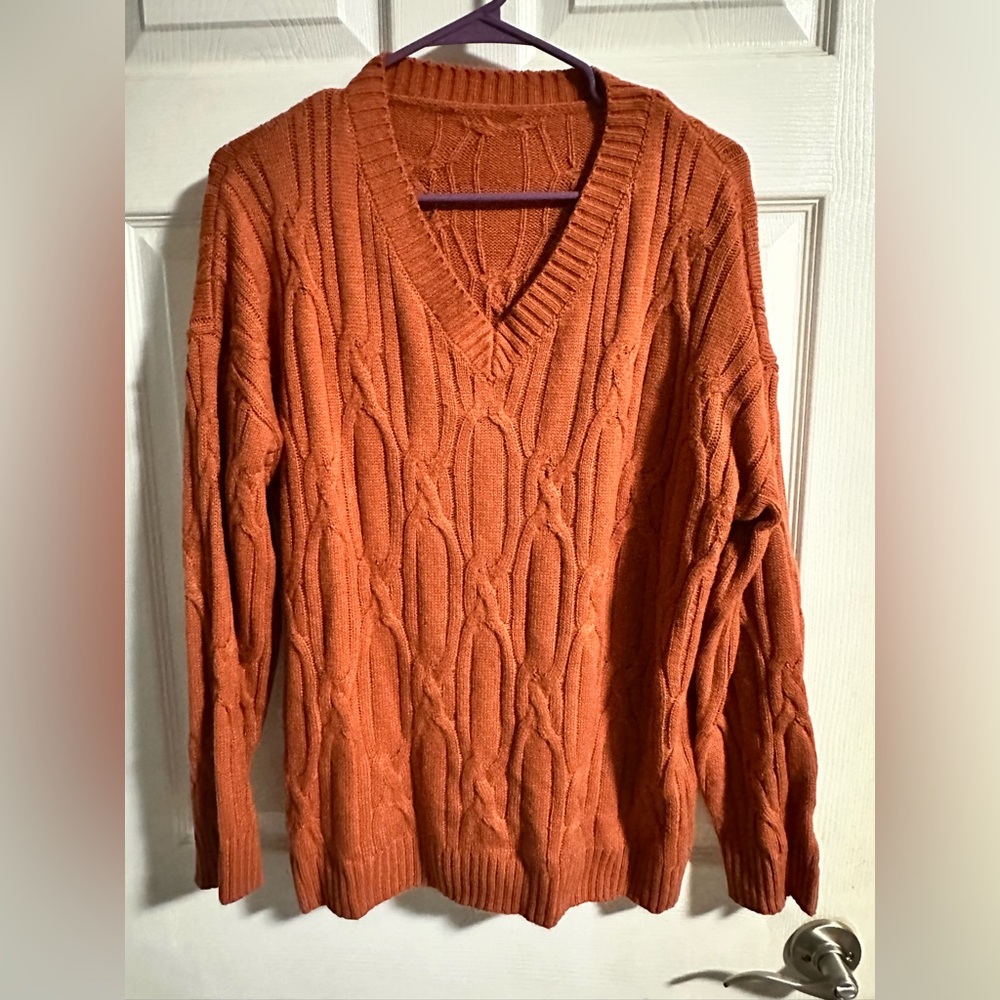 Burnt Orange Knit Sweater